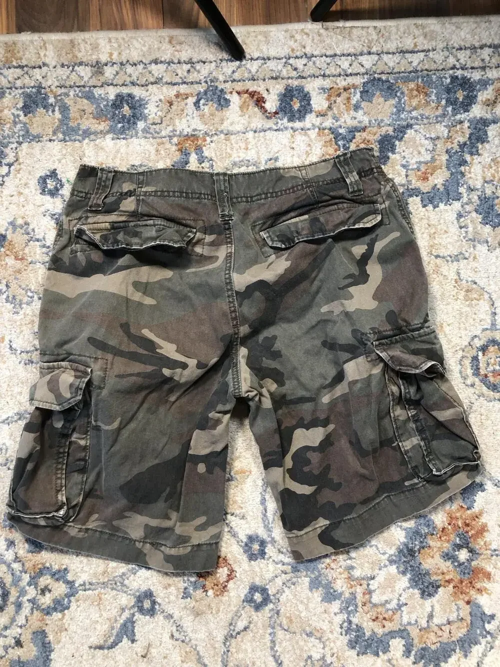Old Navy Cargo Shorts Mens 31 Camo Canvas Pockets Outdoor Casual Army Utility